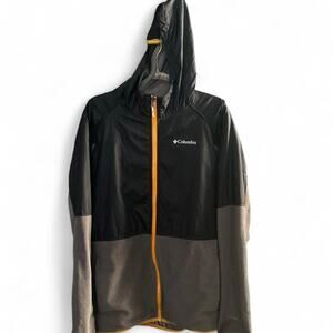 Columbia Omniheat Sportswear Black Grey Fleece Yellow Sportswear Jacket XL 18 20